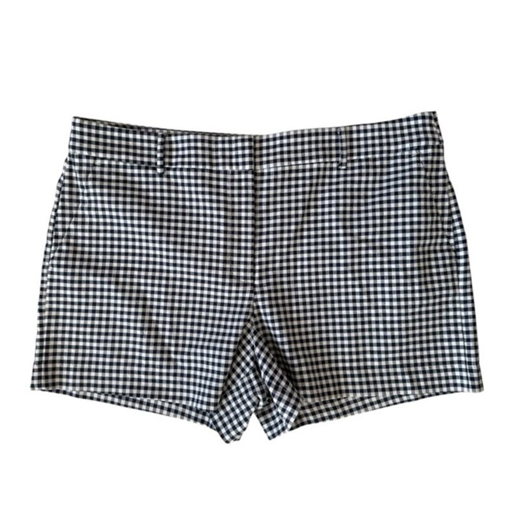 LOFT Navy and White Check The Riveria Shorts - Size 16 - NWT